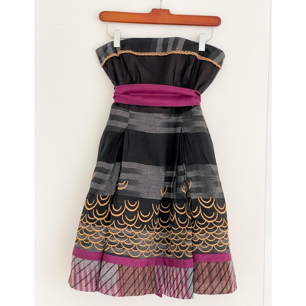 Anthropologie Strapless Party dress (w/ pockets + optional straps) // Size 4